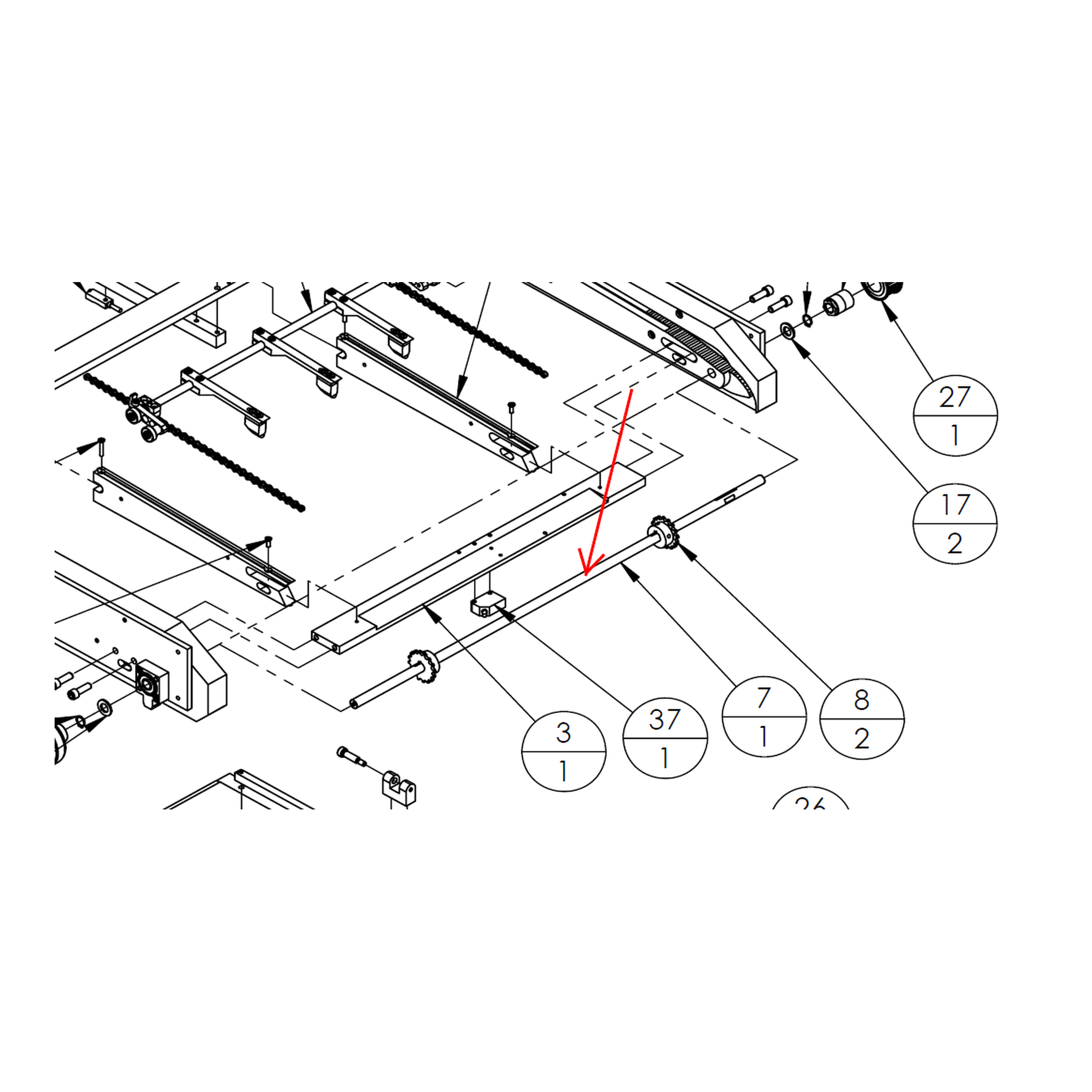 Pusher Drive Shaft - 18004-045