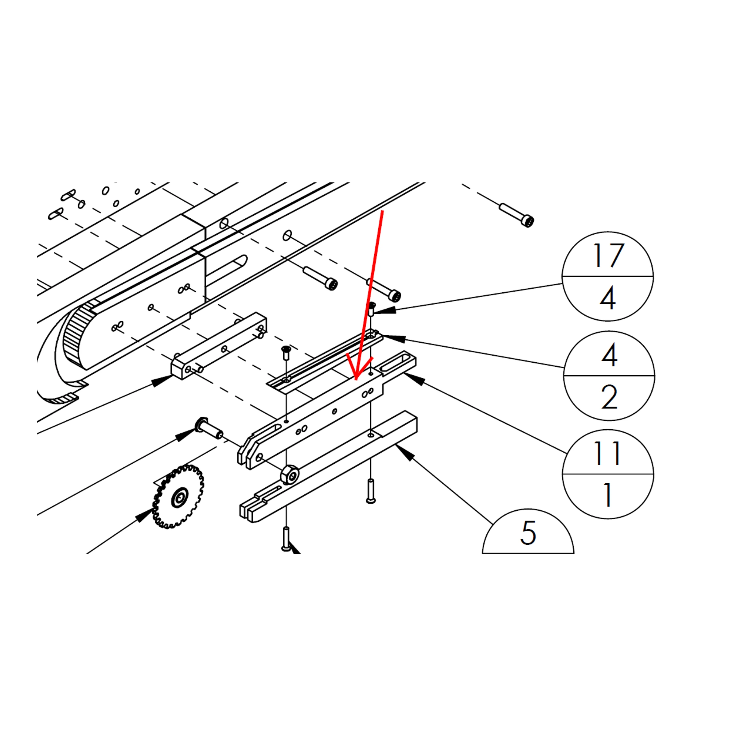 Left-Hand Idler Mounting Bar - 18008-050